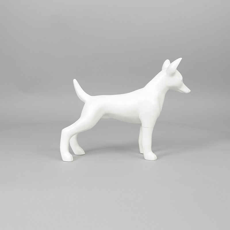 Medium Terrier Dog Mannequin: Glossy or Shiny White – Mannequin